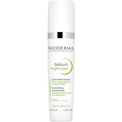Bioderma Sebium Night peel Smoothing concentrate gel for Combination to oily skin, 40ml